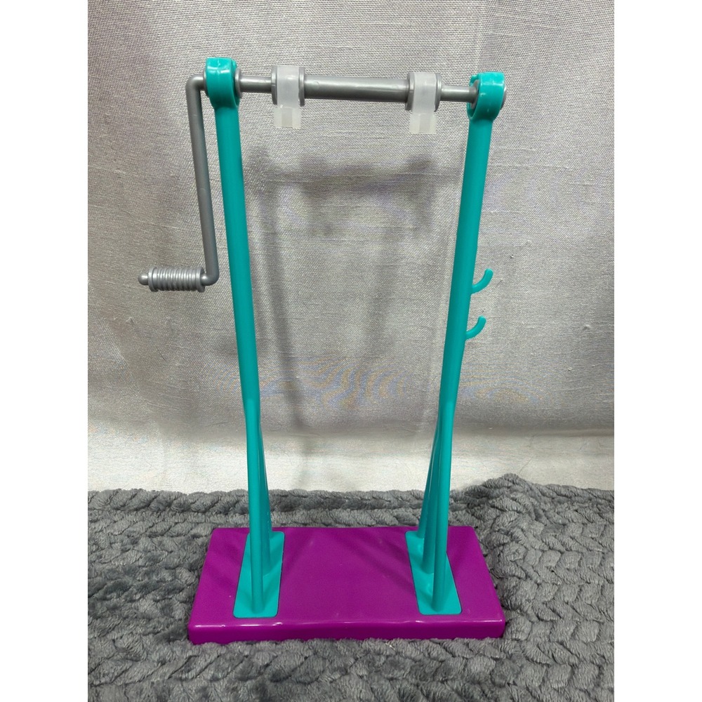 Mattel Barbie Gymnastics High Bar Purple Teal Rotating Doll Accessory GBK59 2018
